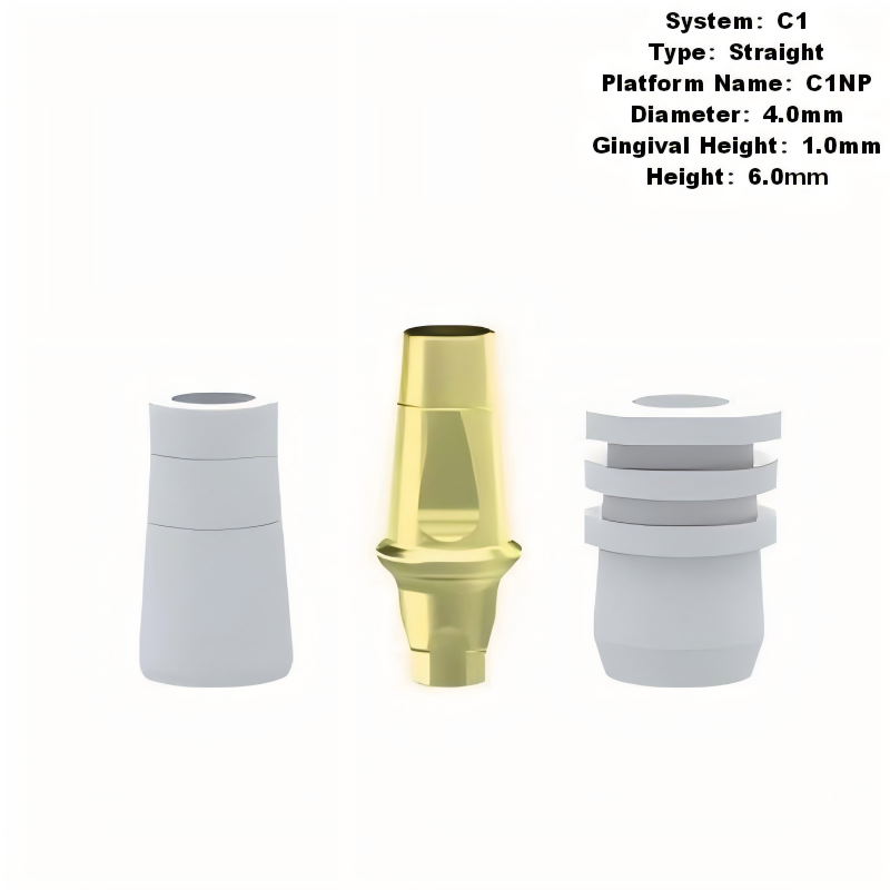Straight Abutment with Transfer Plastic Cap Compatible with MIS C1 Implants