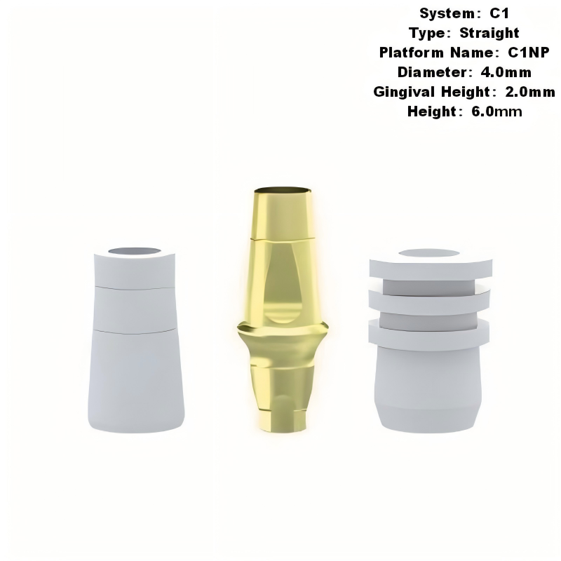 Straight Abutment with Transfer Plastic Cap Compatible with MIS C1 Implants
