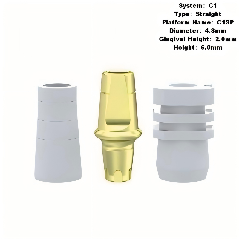 Straight Abutment with Transfer Plastic Cap Compatible with MIS C1 Implants