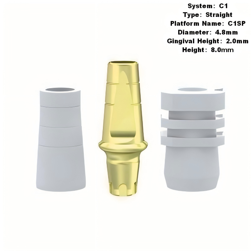 Straight Abutment with Transfer Plastic Cap Compatible with MIS C1 Implants
