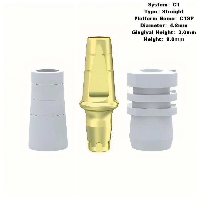 Straight Abutment with Transfer Plastic Cap Compatible with MIS C1 Implants