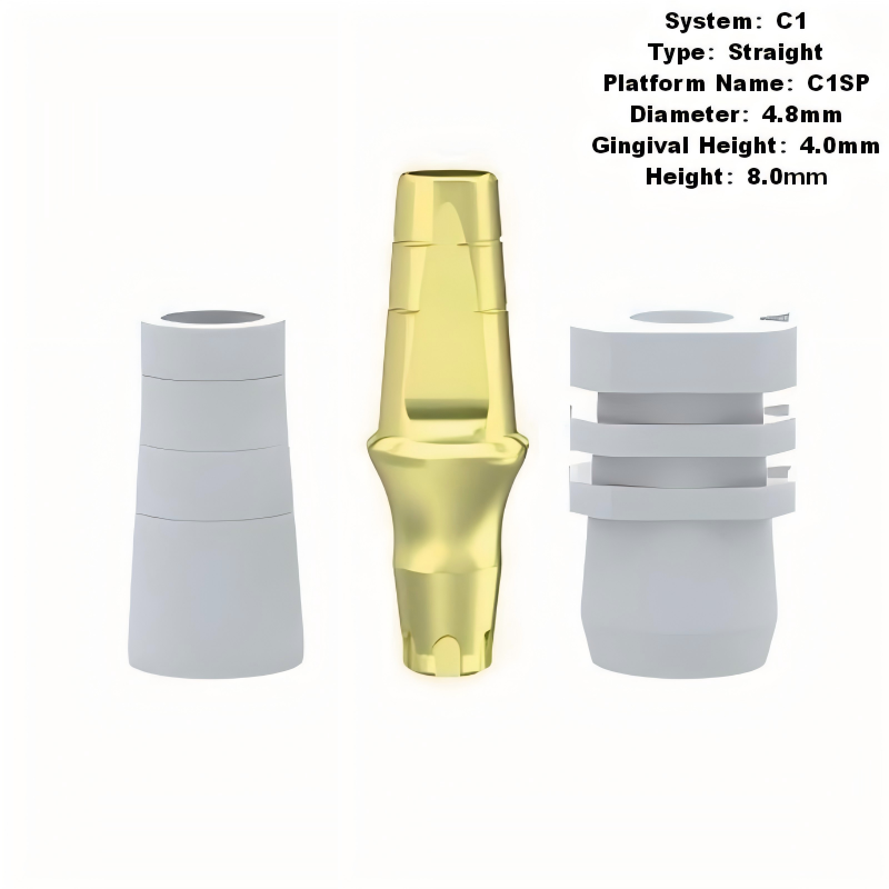 Straight Abutment with Transfer Plastic Cap Compatible with MIS C1 Implants
