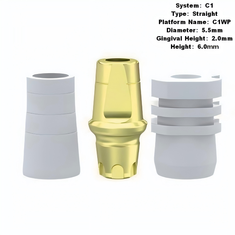 Straight Abutment with Transfer Plastic Cap Compatible with MIS C1 Implants