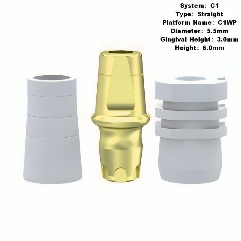 Straight Abutment with Transfer Plastic Cap Compatible with MIS C1 Implants