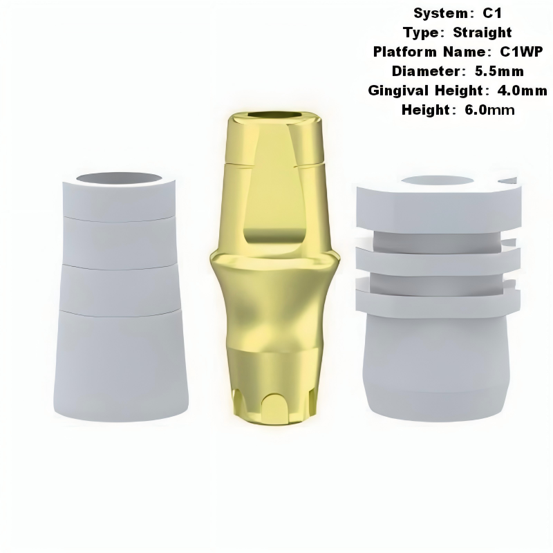 Straight Abutment with Transfer Plastic Cap Compatible with MIS C1 Implants