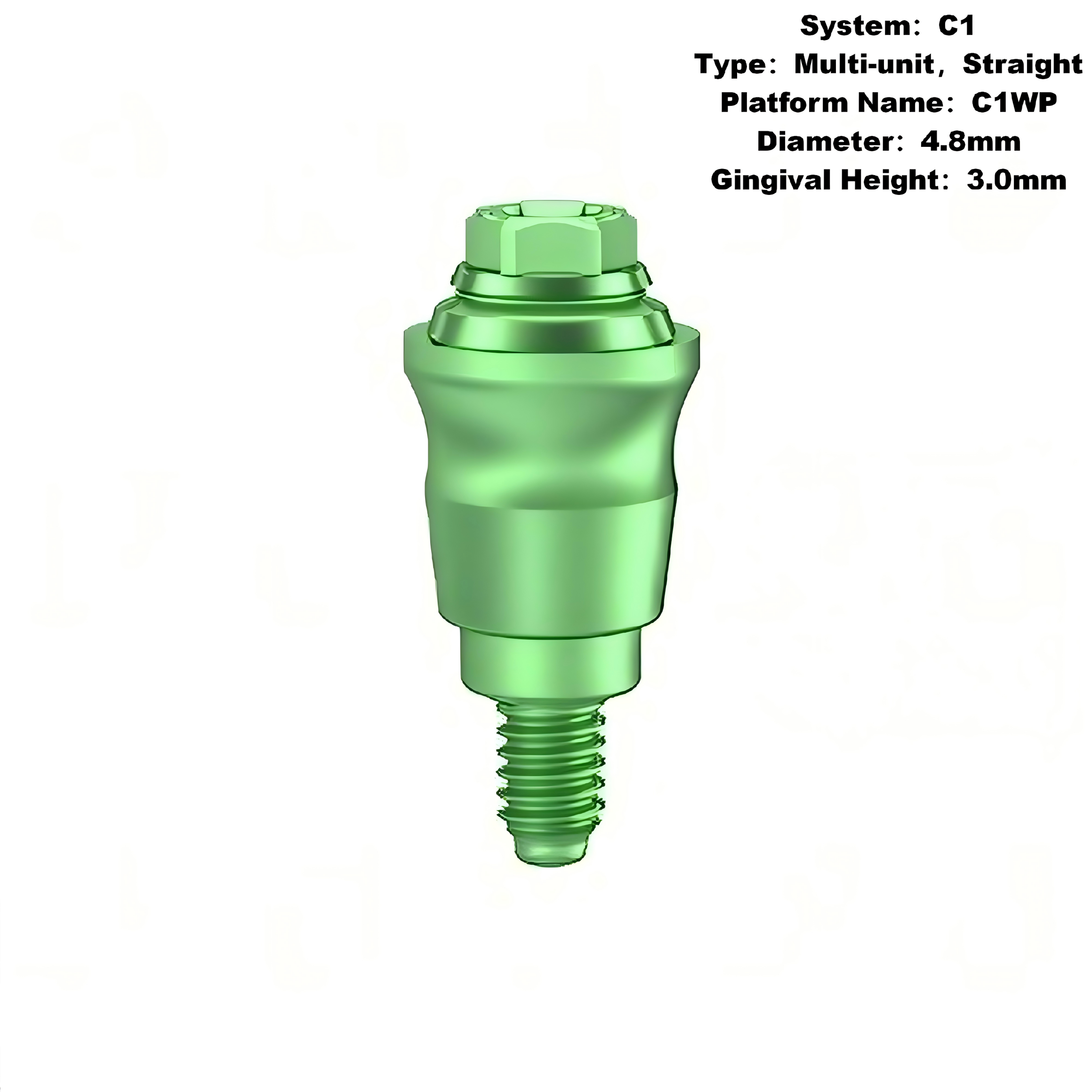 Multi Straight Abutment Compatible with MIS C1 Implants